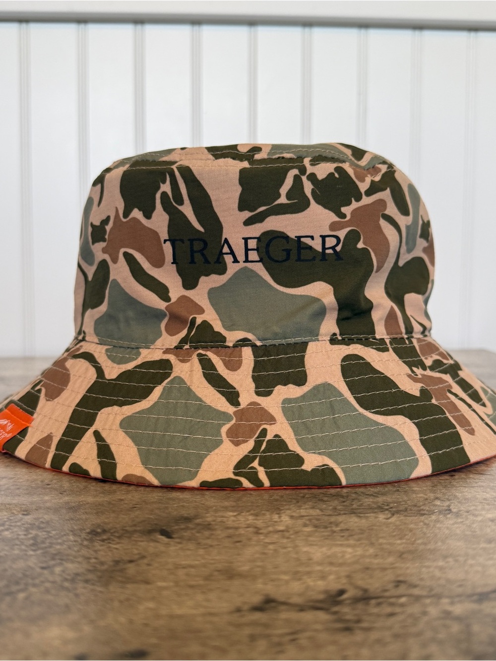 Traeger Camo Bucket Hat - Green & Tan - REVERSIBLE